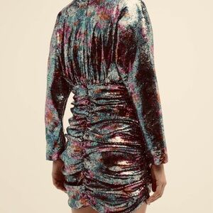 Renata Figueiredo TIG Multicolor Sequin Long Sleeve mini Dress NWT XS/2